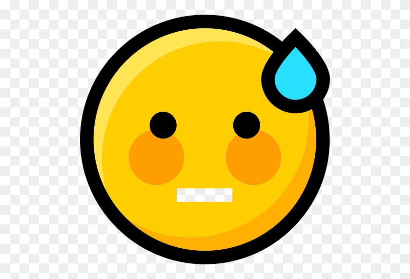 Embarrassed Colored Stroke Emoticon Embarrassed Emoji Png Stunning