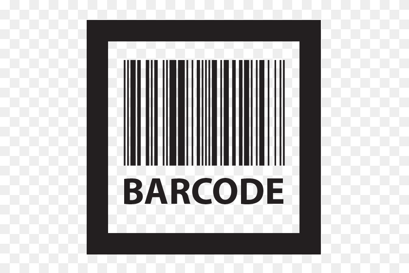 500x500 White Barcode PNG