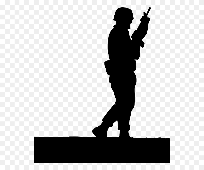 558x640 Soldier Silhouette PNG
