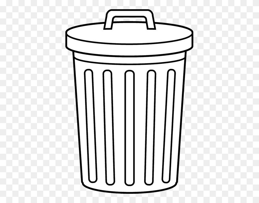 415x600 Trash Can Clipart Black And White