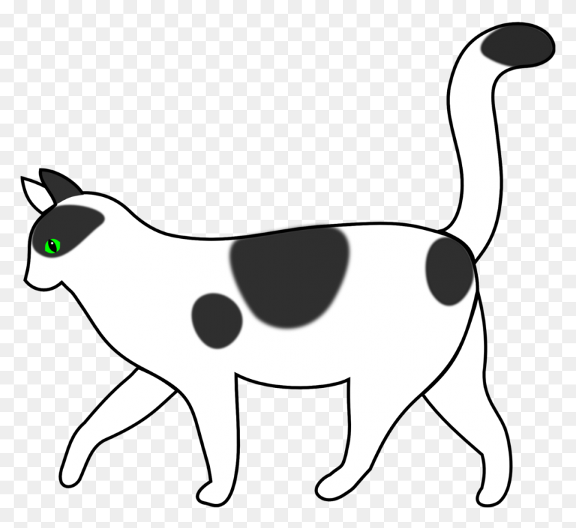 958x872 White Cat PNG