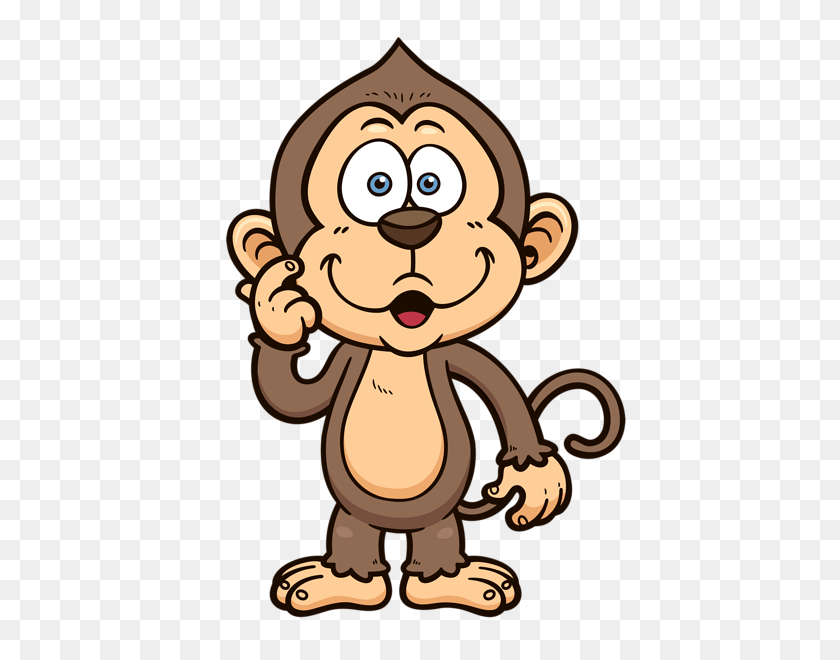 449x600 Monkey Hanging From A Tree Clipart
