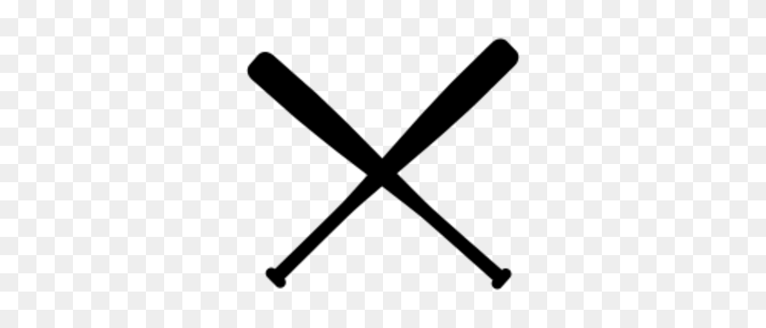 300x300 Crossed Baseball Bats Clipart Black And White