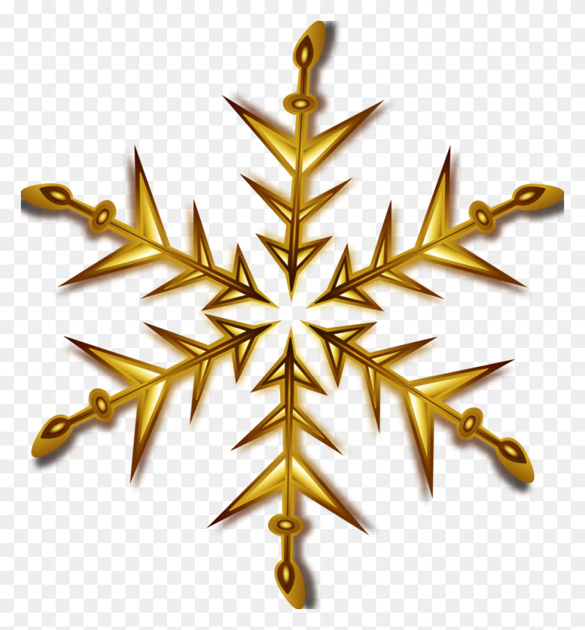 958x1039 Gold Snowflake Clipart