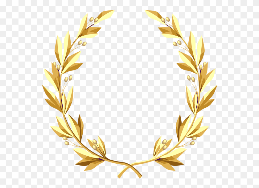572x551 Gold Wreath PNG