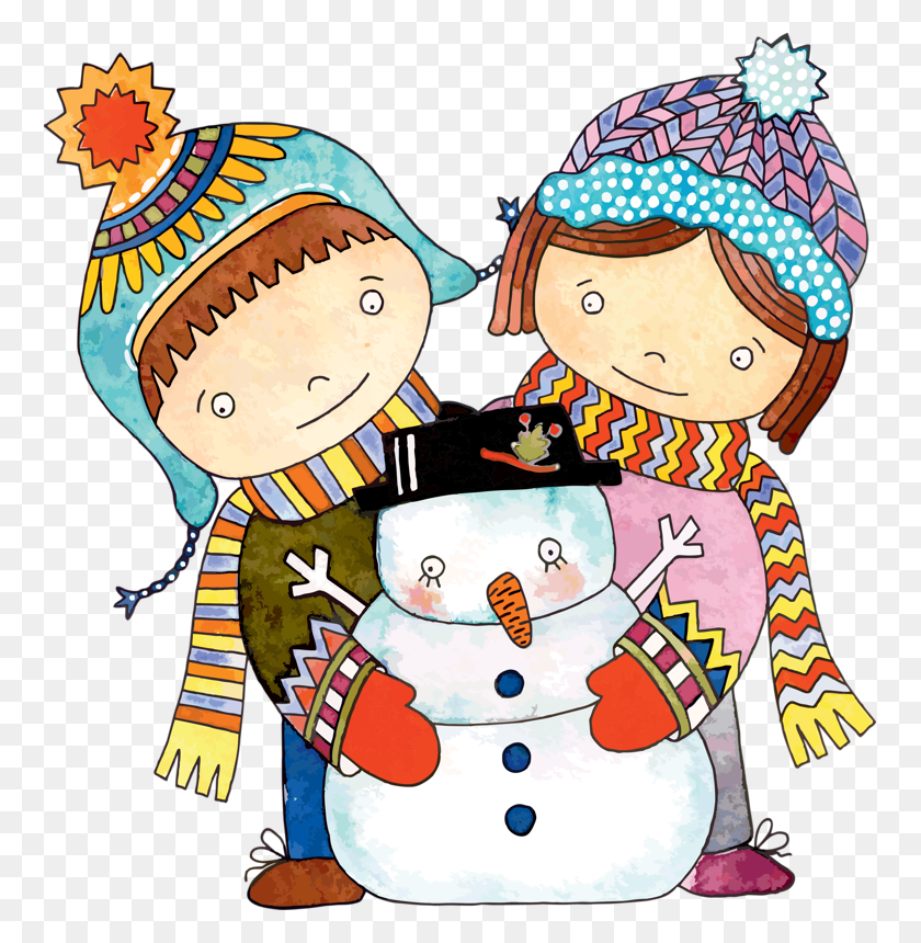 759x800 Kids Playing In Snow Clipart