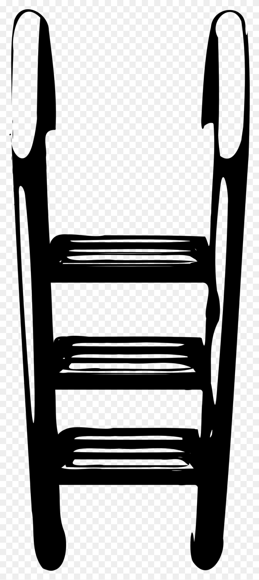 958x2237 Ladder Clipart Black And White