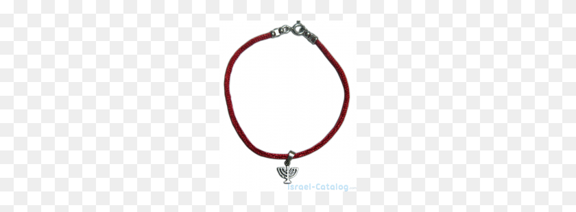 250x250 A Beautiful Red String Bracelet With A Sterling Silver Menorah - Red String PNG