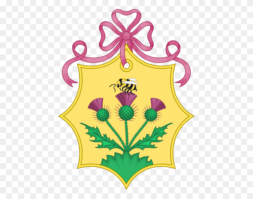 453x599 A Bee And Thistles Feature In The Coat Of Arms Of Sarah Ferguson - Scottish Thistle Clipart