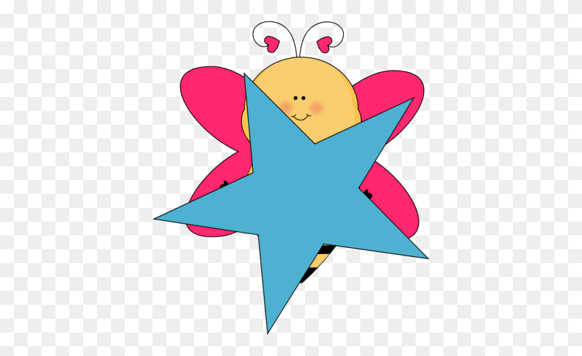 400x454 A Blue Star Clip Art Heart - Pink Star Clipart