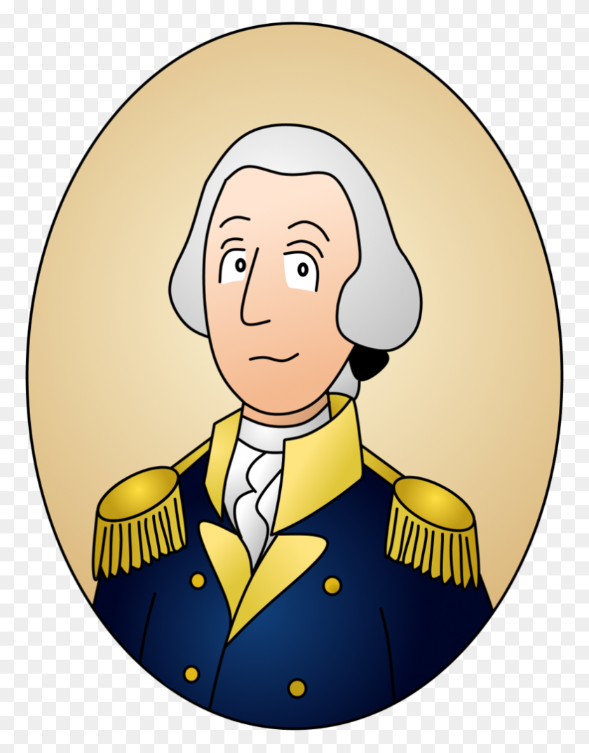 784x1019 Un Retrato De Dibujos Animados Del General George Washington - George Washington Png