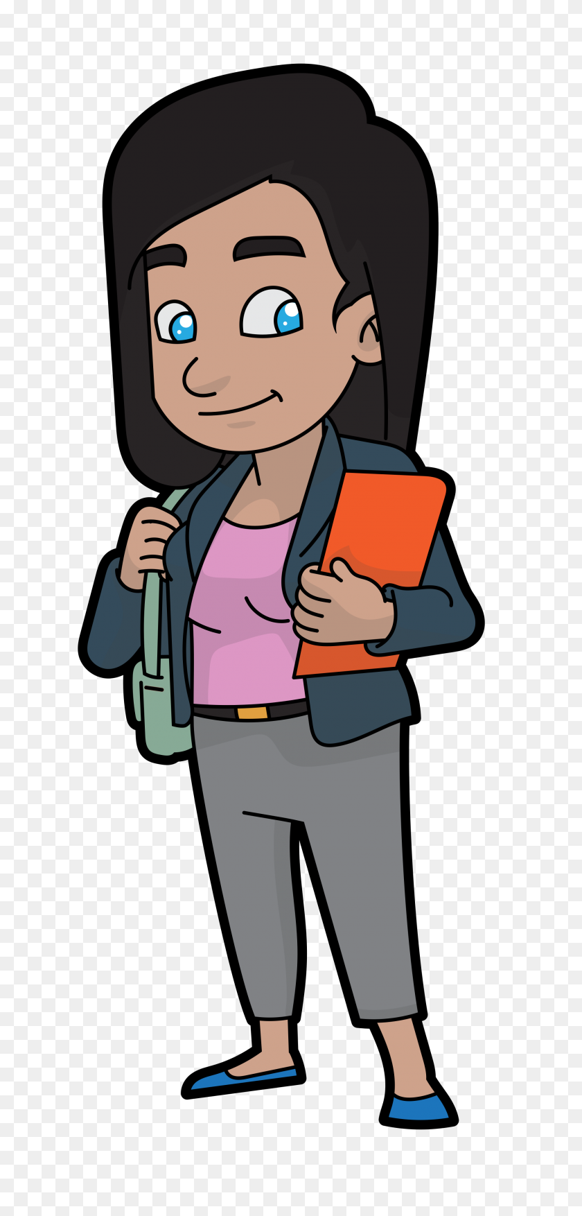 2000x4346 A Casually Cool Cartoon Business Woman - Business Woman PNG