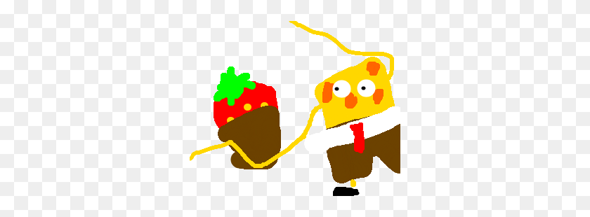300x250 A Chocolate Covered Strawberry Meets Spongebob - Chocolate Covered Strawberries Clipart