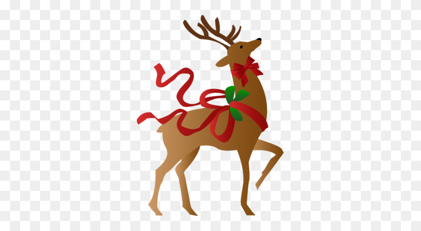 293x400 A Christmas Reindeer Christmaswinterholiday Decorations - Woodland Deer Clipart