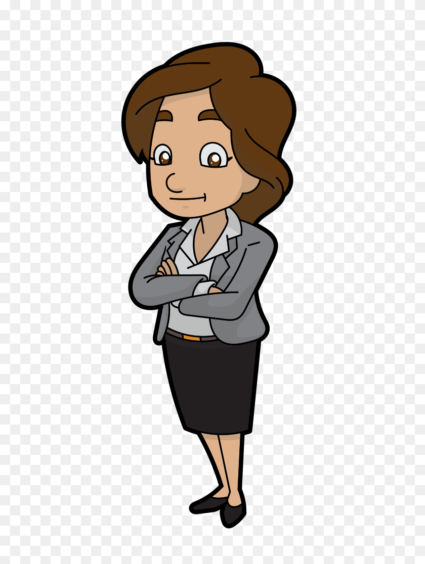 440x1056 A Cool And Calm Cartoon Businesswoman - Clipart Calm