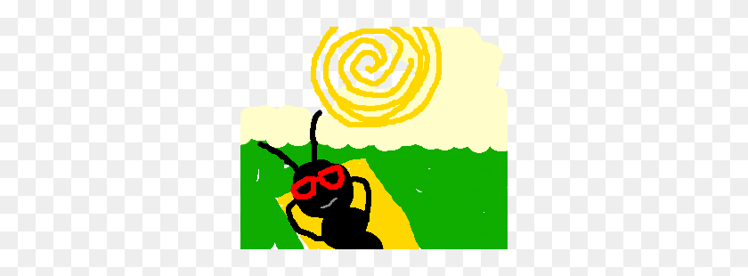 300x250 A Cool Ant Sunbathing, What About It Drawing - Sunbathing Clipart