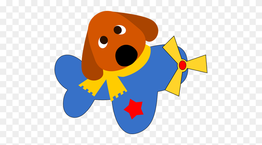 500x405 A Dog In A Plane - Avion Clipart