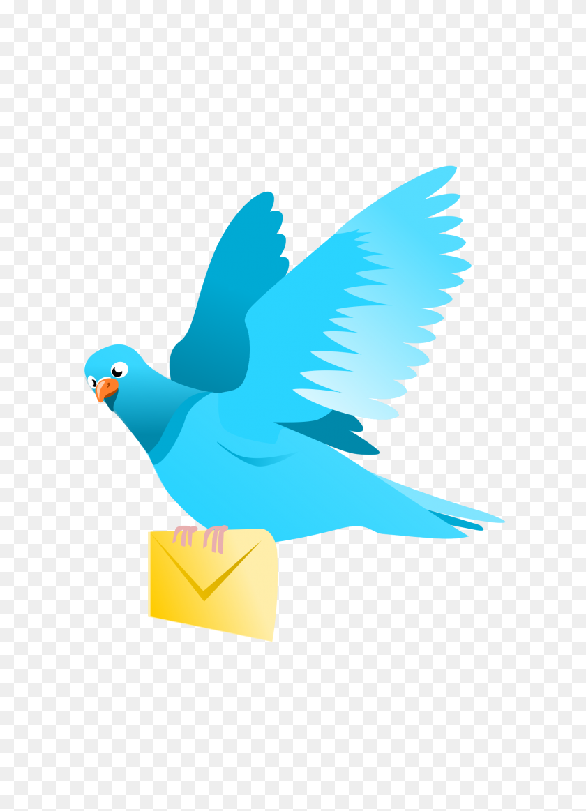 1697x2400 A Flying Pigeon Delivering A Message Icons Png - Pigeon PNG