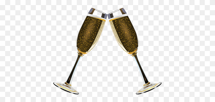 423x340 A Glass Of Champagne Clipart - Wine Glass Cheers Clipart