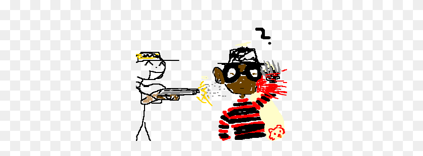 300x250 A Guy Killing A Black Nerdy Freddy Krueger Drawing - Freddy Krueger Clipart