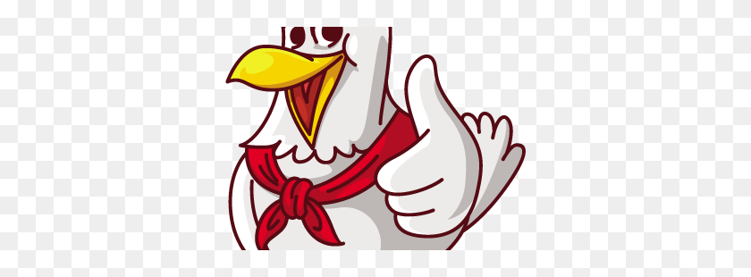 350x250 A Happy Funny Cartoon Chicken Giving A Thumbs Up - Chicken Cartoon PNG