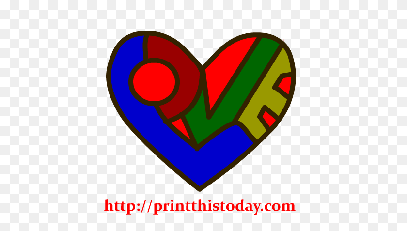 417x417 A Heart With Love Clip Art Quotes - Lovers Clipart