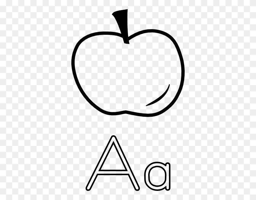 372x598 A Is For Apple Clip Art - Book And Apple Clipart