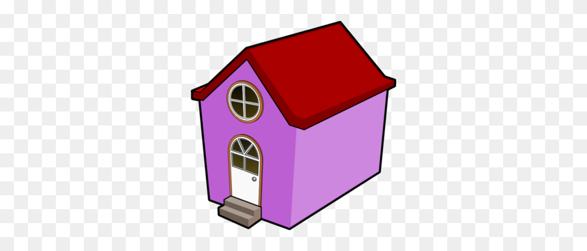 294x300 A Little Purple House Clip Art - Dog House Clipart