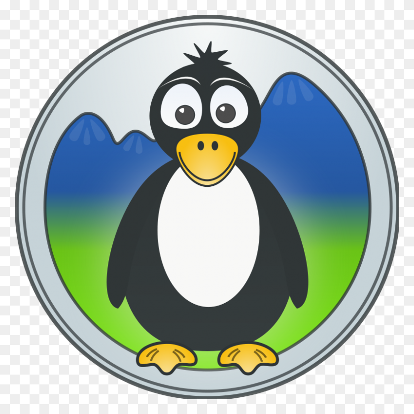 800x800 A Penguin In The Mountains Clip Art Download - Mountain Clipart PNG
