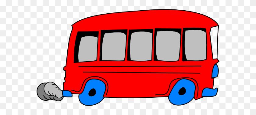 600x319 Изображение Группы Автобусов С Предметами - Симпатичный Школьный Автобус Клипарт