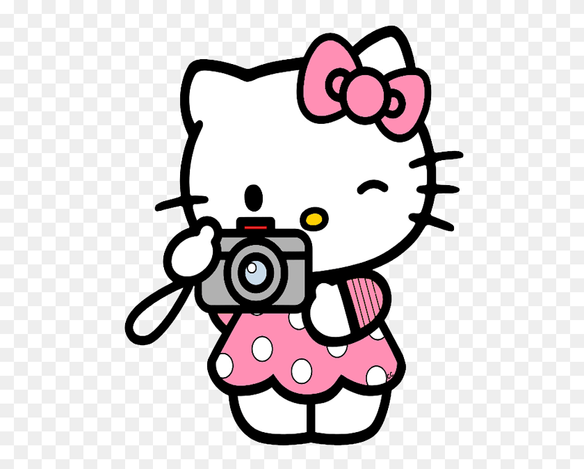 498x614 Картинка Hellokitty - Hello Kitty, Черно-Белый Клипарт