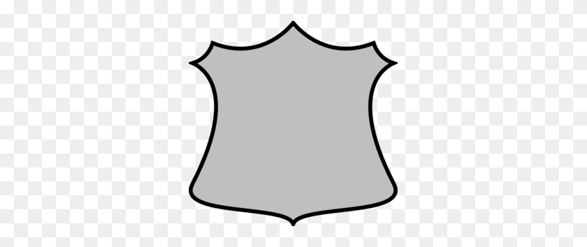 299x294 A Plain Shield Gray Clip Art - Police Shield Clipart