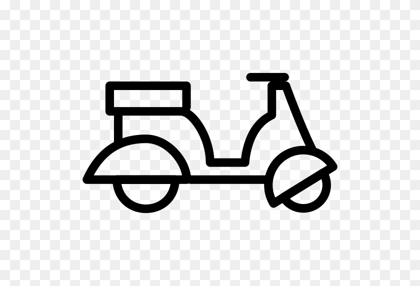 512x512 A Scooter A Streetcar Icons, Download Free Png And Vector - Scooter Clipart Black And White