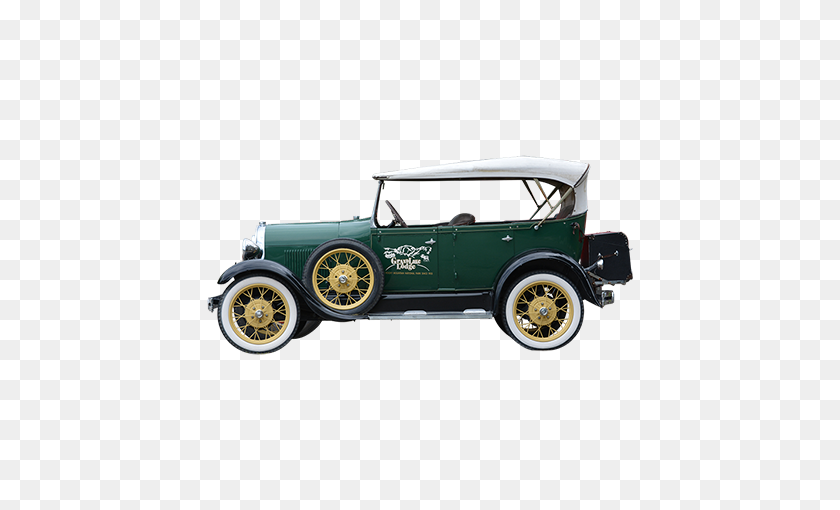 450x450 A Side Elevation Of An Old Timey Car Parked Outside Of A Resort - Old Car PNG