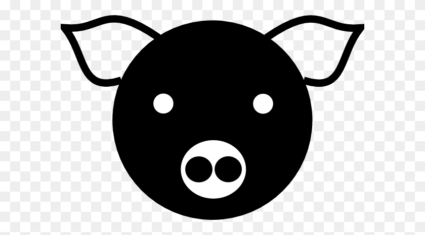 600x406 A Simple Pig Clip Art - Pig Clipart Black And White