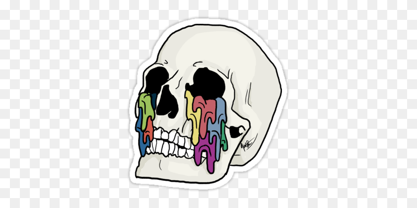 375x360 A Skull, With The Drips Seen In The Self Titled Album - Twenty One Pilots Logo PNG
