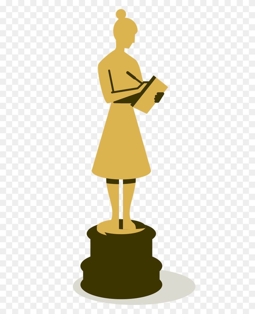 600x977 A Statue More Than Worth Its Weight In Gold - Oscar Award Clipart