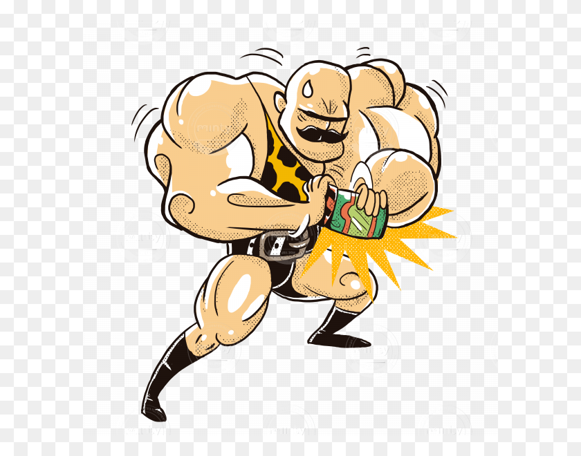 600x600 A Strong And Muscled Man Trying To Open A Pickles Pot - Strong Man PNG