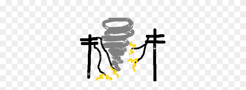 300x250 A Tornado Causes A Power Outage Drawing - Power Outage Clipart
