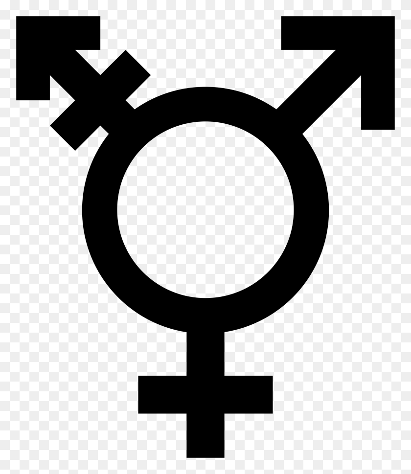 2000x2331 Трансгендерный Символ Черный И Белый - Трансгендерный Символ Png