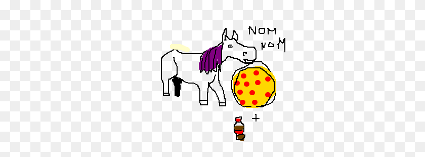 300x250 A Unicorn - Eating Pizza Clipart