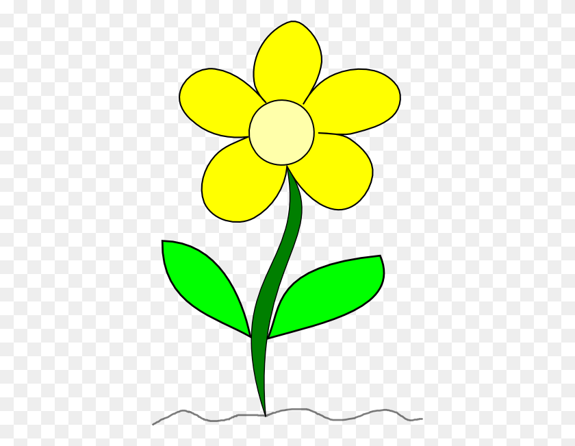 396x591 Желтый Цветок Клипарт - Зеленый Цветок Клипарт