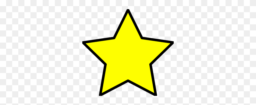 300x285 A Yellow Star With Black Border T - Twinkle PNG