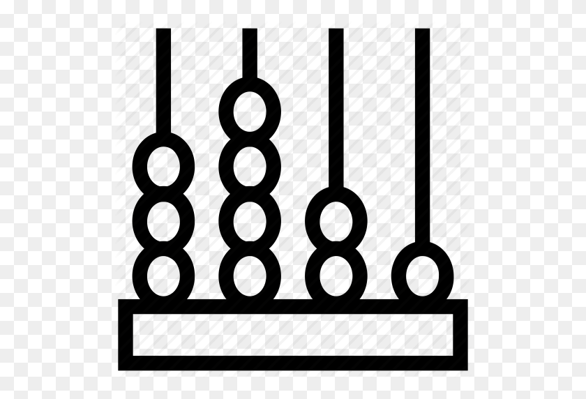 512x512 Счеты, Древний Калькулятор, Калькулятор Бус, Счетная Машина - Калькулятор, Черно-Белый Клипарт
