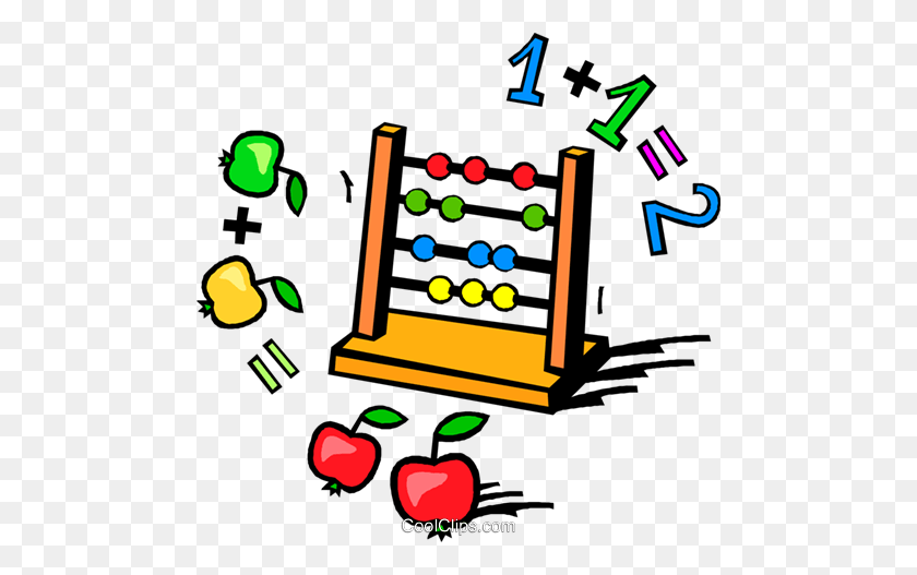 480x467 Abacus With Apples And Numbers Royalty Free Vector Clip Art - Abacus Clipart