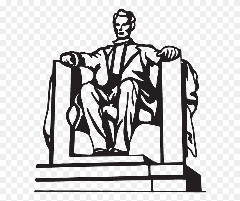 600x644 Abe Lincoln Monument Decal - Abraham Lincoln Clipart