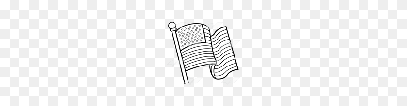 160x160 Abeka Clip Art American Flag On A Gold Flagpole - American Flag Clip Art Black And White
