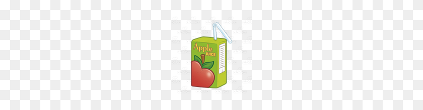 160x160 Abeka Clip Art Apple Juice Box With A Bendy Straw - Juice Box PNG
