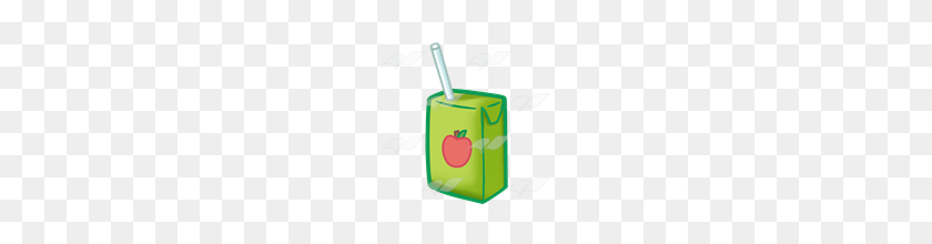 160x160 Abeka Clip Art Apple Juice Box With A Straw - Juice Box Clipart