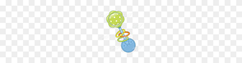 160x160 Abeka Clip Art Baby Погремушка Синий И Зеленый, С Желтым, Оранжевым - Детские Погремушки Клипарт